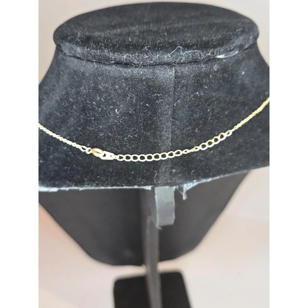 Gold Tone Layered Necklace with Rose Quartz Pendant